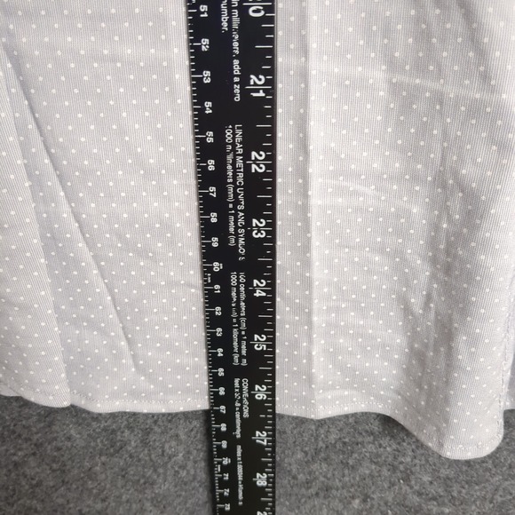 H&M Womens Shirt Size 14 Blue White Polka Dot Button Down Long Sleeve - Picture 9 of 12